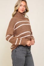 Load image into Gallery viewer, Turtle Neck Pinstripe Sweater
