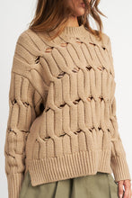 Load image into Gallery viewer, OPEN KNIT SWEATER WITH SLITS
