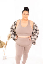 Load image into Gallery viewer, 2 Piece Taupe Work Out Set Plus Size
