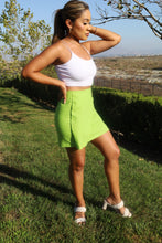 Load image into Gallery viewer, Lime Green Mini Skirt
